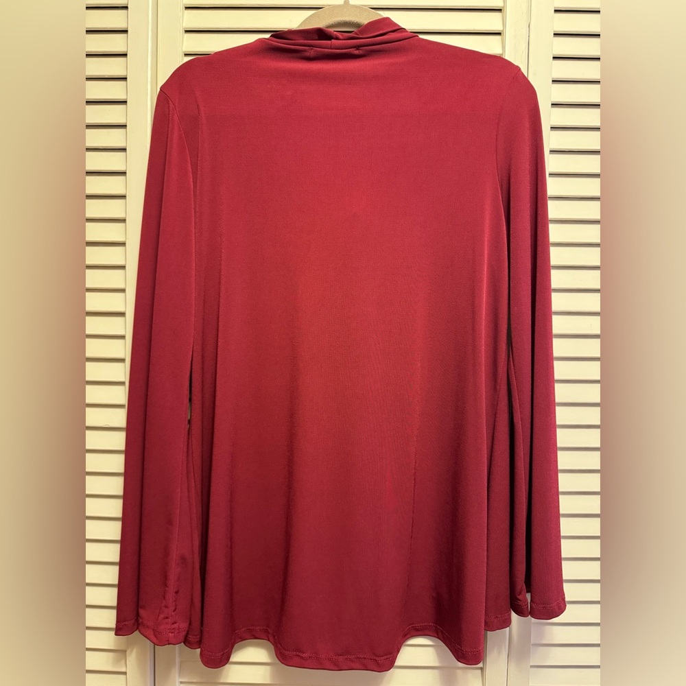 Ariella Deep Red Criss-Cross Blouse. PTP 19” - Picture 3 of 6